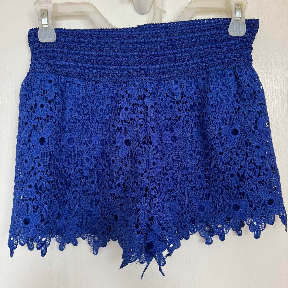 Blue Lace Women Shorts
